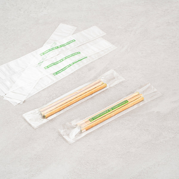 Restaurantware Basic Nature Clear Plastic Bag - With Flap Home Compostable High Clarity Heat Sealable - 8" X 1" - 100 Count Box