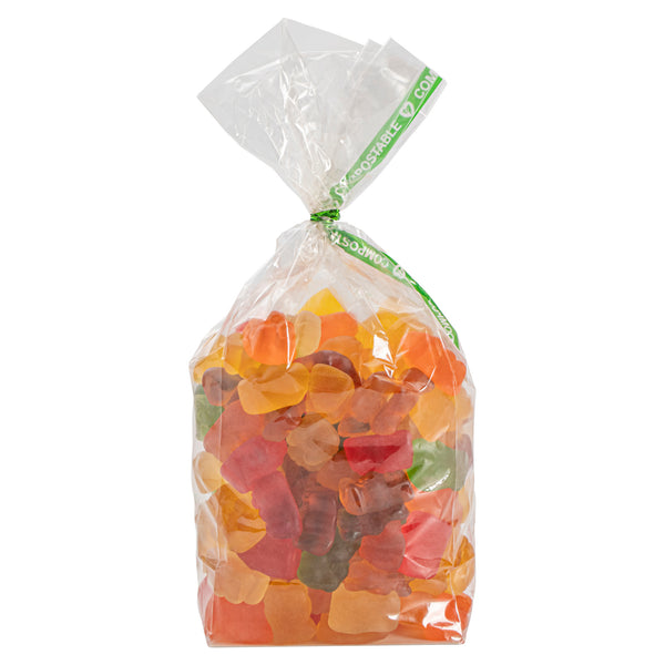 Restaurantware Basic Nature Clear Plastic Gusset Bag - Compostable Paper Insert Heat Sealable - 3" X 2" X 8" - 100 Count Box