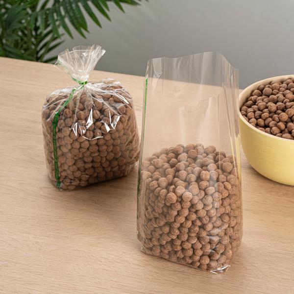 Restaurantware Basic Nature Clear Plastic Gusset Bag - Compostable High Clarity Heat Sealable - 5" X 3" X 12" - 100 Count Box