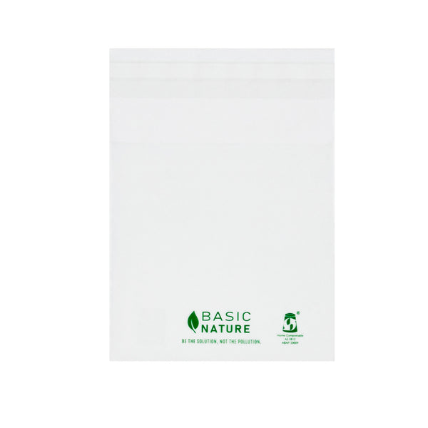 Restaurantware Basic Nature Translucent PLA Plastic / PBAT Lip And Tape Bag - Self-Sealing Compostable - 4" X 4" - 100 Count Box