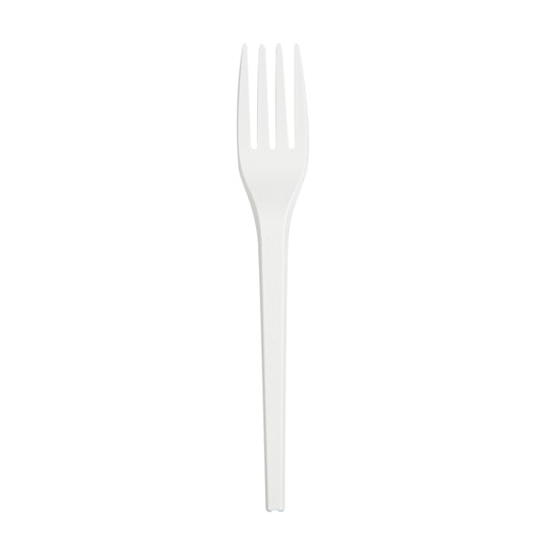 Restaurantware Basic Nature White CPLA Plastic Fork - Wrapped Heat-Resistant Compostable - 6 1/2" - 250 Count Box