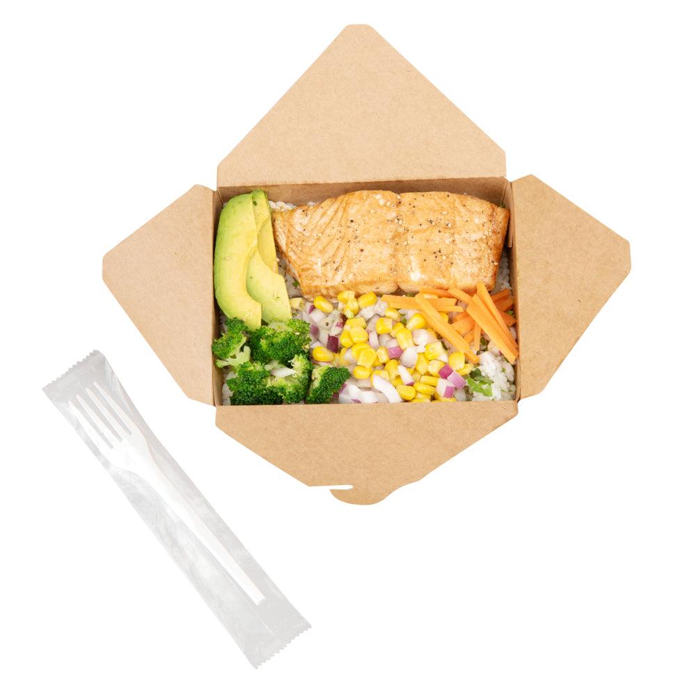 restaurantware Basic Nature White CPLA Plastic Fork - Wrapped Heat-Resistant Compostable - 6 1/2" - 250 count box