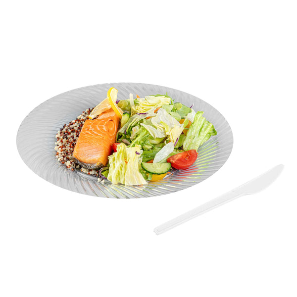 Restaurantware Basic Nature White CPLA Plastic Knife - Heat-Resistant Compostable - 6 1/2" X 1/2" - 250 Count Box