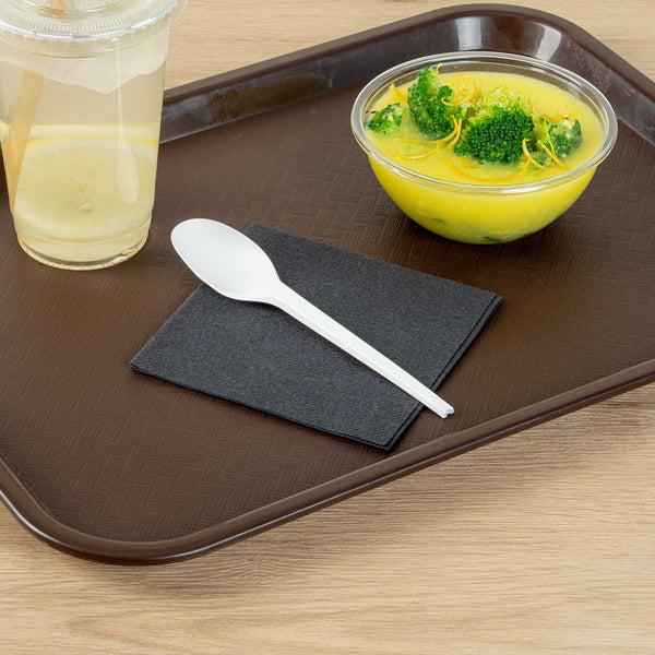 Restaurantware Basic Nature White CPLA Plastic Spoon - Heat-Resistant Compostable - 6 1/2" X 1 1/4" X 1/2" - 250 Count Box
