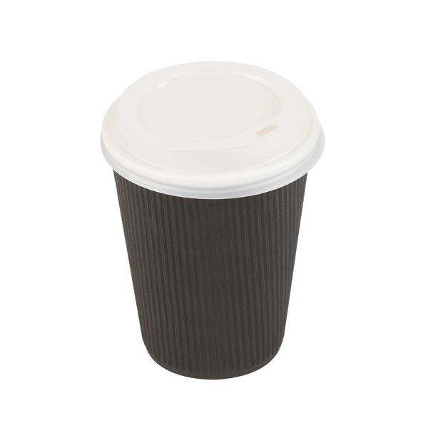 Restaurantware Basic Nature White PLA Plastic Coffee Cup Lid - Fits 8 12 16 And 20 Oz Compostable - 500 Count Box