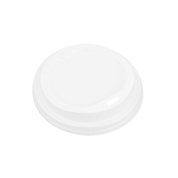 Restaurantware Basic Nature White PLA Plastic Coffee Cup Lid - Fits 8 12 16 And 20 Oz Compostable - 500 Count Box