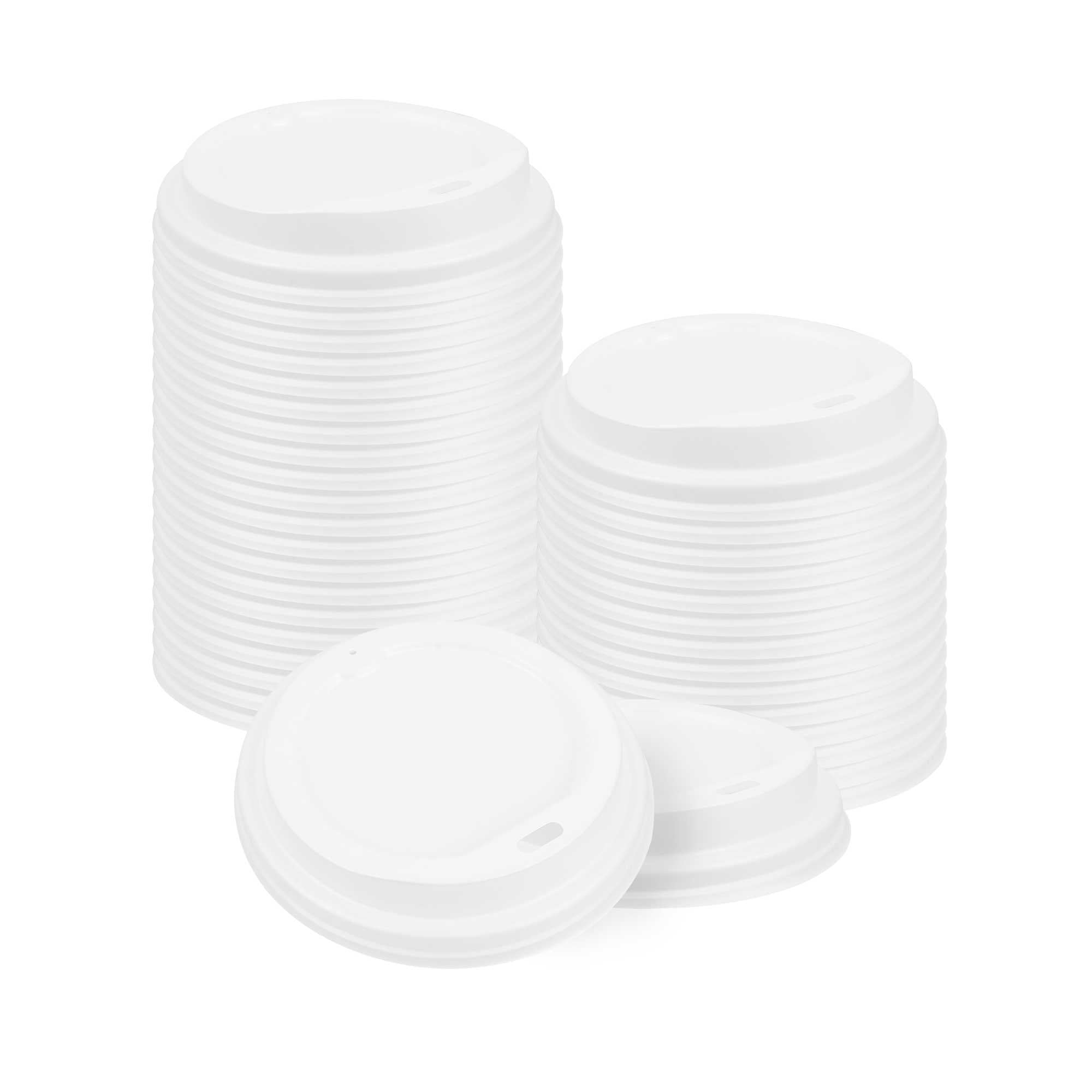 restaurantware Basic Nature White PLA Plastic Coffee Cup Lid - Fits 8 12 16 and 20 oz Compostable - 500 count box