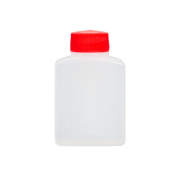 Restaurantware Bento Tek 1 Oz Translucent Plastic Soy Sauce Bottle - With Red Cap - 1 1/2" X 3/4" X 2 1/4" - 1000 Count Box