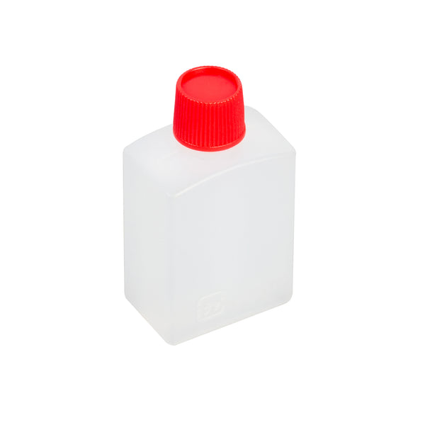 Restaurantware Bento Tek 15 ML Translucent Plastic Soy Sauce Bottle - With Red Cap - 1" X 3/4" X 2" - 1000 Count Box