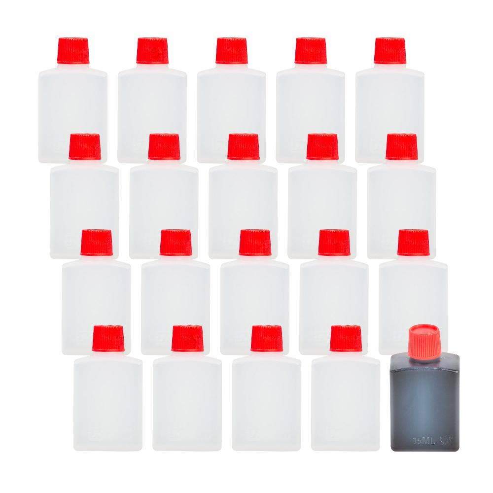 restaurantware Bento Tek 15 mL Translucent Plastic Soy Sauce Bottle - with Red Cap - 1" x 3/4" x 2" - 1000 count box