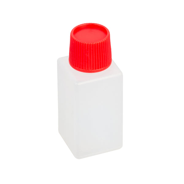 Restaurantware Bento Tek 6 ML Translucent Plastic Soy Sauce Bottle - With Red Cap - 1/2" X 1/2" X 1 3/4" - 1000 Count Box