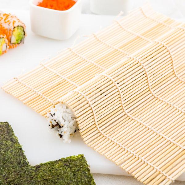 Restaurantware Bento Tek Square Natural Bamboo Sushi Mat - 10 1/2" X 10 1/2" - 1 Count Box