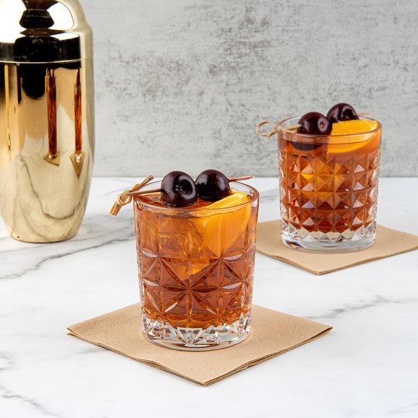 Restaurantware Bev Tek 10 Oz Polycarbonate Old Fashioned Glass - Cut Crystal Design - 3 1/4" X 3 1/4" X 3 3/4" - 48 Count Box