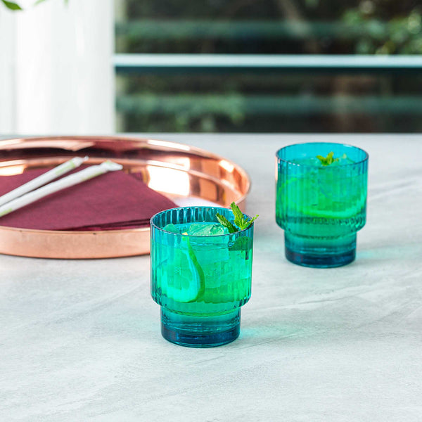 Restaurantware Bev Tek 11 Oz Blue SAN Plastic Tumbler - Stackable - 48 Count Box