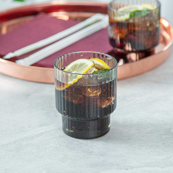 Restaurantware Bev Tek 11 Oz Gray SAN Plastic Tumbler - Stackable - 48 Count Box