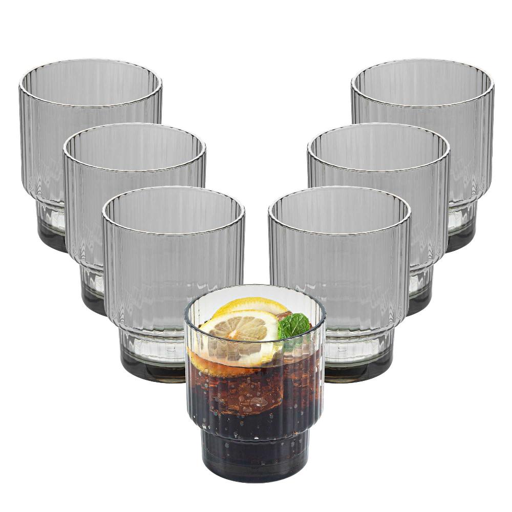 restaurantware Bev Tek 11 oz Gray SAN Plastic Tumbler - Stackable - 48 count box