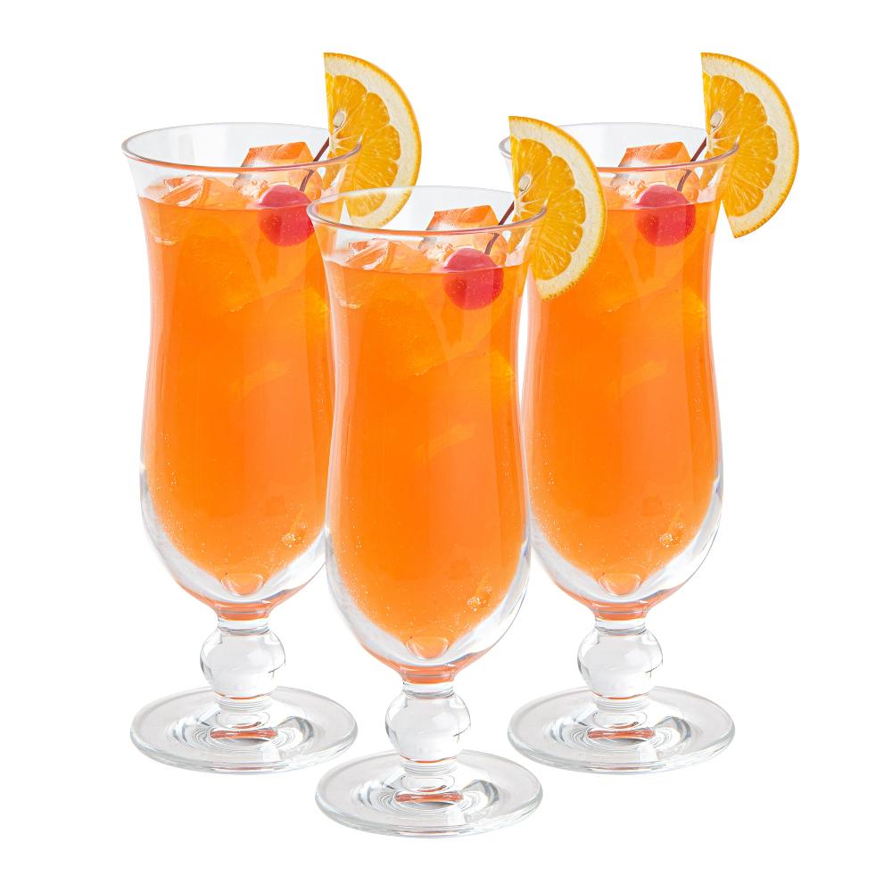 restaurantware Bev Tek 11 oz Polycarbonate Hurricane Glass - 3" x 3" x 8" - 48 count box