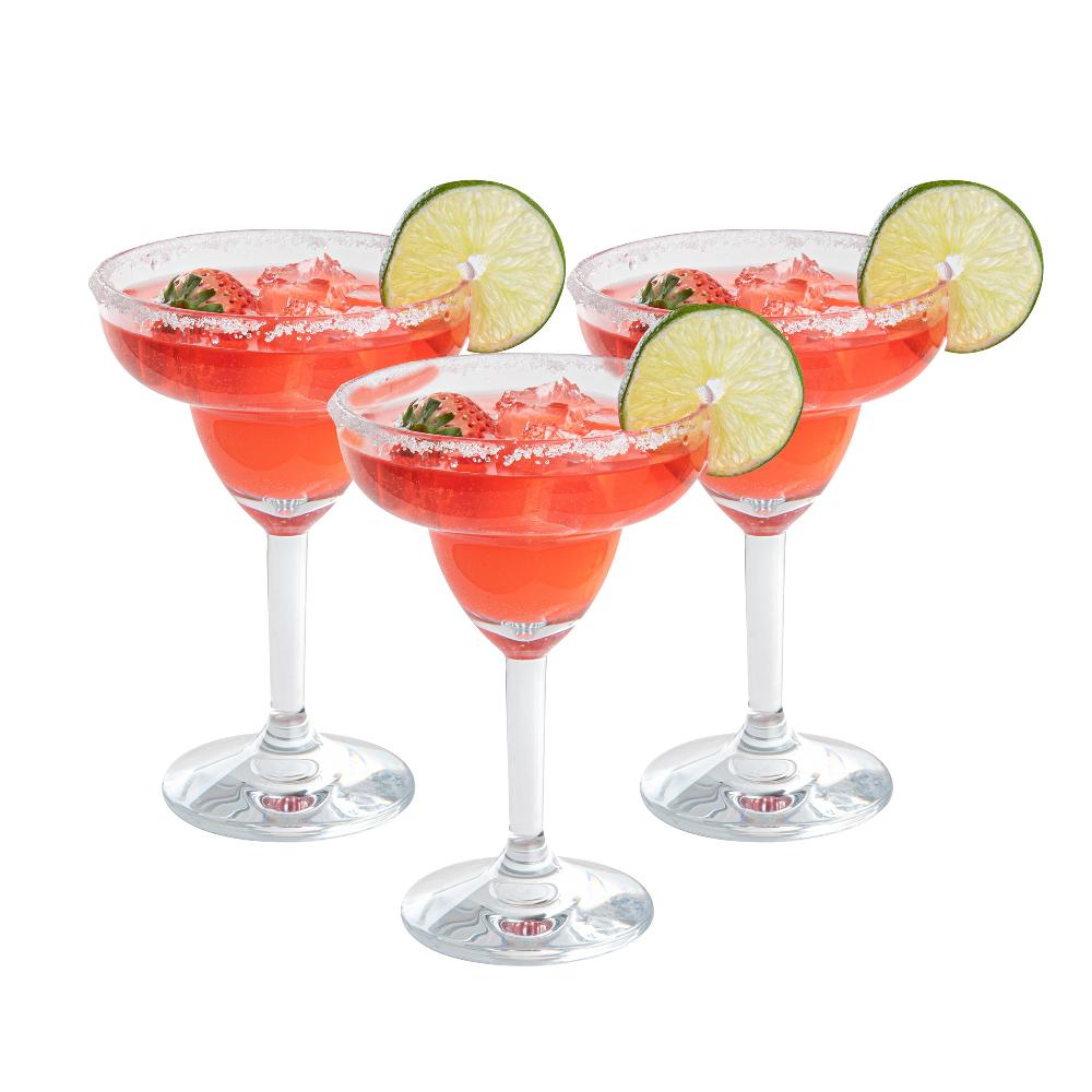 restaurantware Bev Tek 11 oz Polycarbonate Margarita Glass - 4 1/2" x 4 1/2" x 6 3/4" - 24 count box