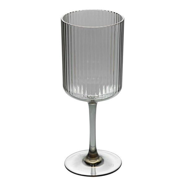 Restaurantware Bev Tek 12 Oz Gray SAN Plastic Wine Glass - 48 Count Box