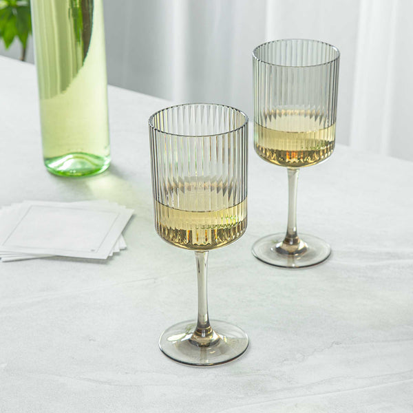 Restaurantware Bev Tek 12 Oz Gray SAN Plastic Wine Glass - 48 Count Box