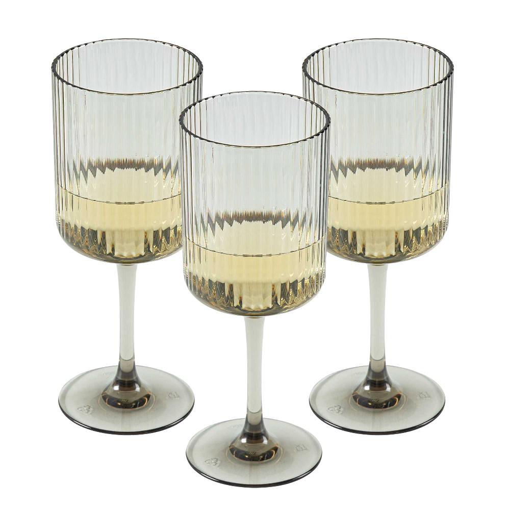 restaurantware Bev Tek 12 oz Gray SAN Plastic Wine Glass - 48 count box