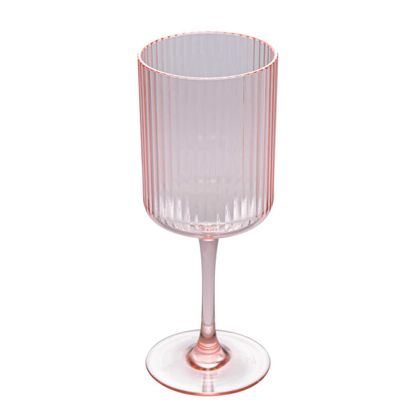 Restaurantware Bev Tek 12 Oz Pink SAN Plastic Wine Glass - 48 Count Box
