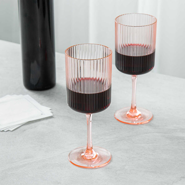 Restaurantware Bev Tek 12 Oz Pink SAN Plastic Wine Glass - 48 Count Box