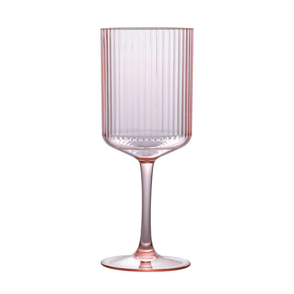 Restaurantware Bev Tek 12 Oz Pink SAN Plastic Wine Glass - 48 Count Box