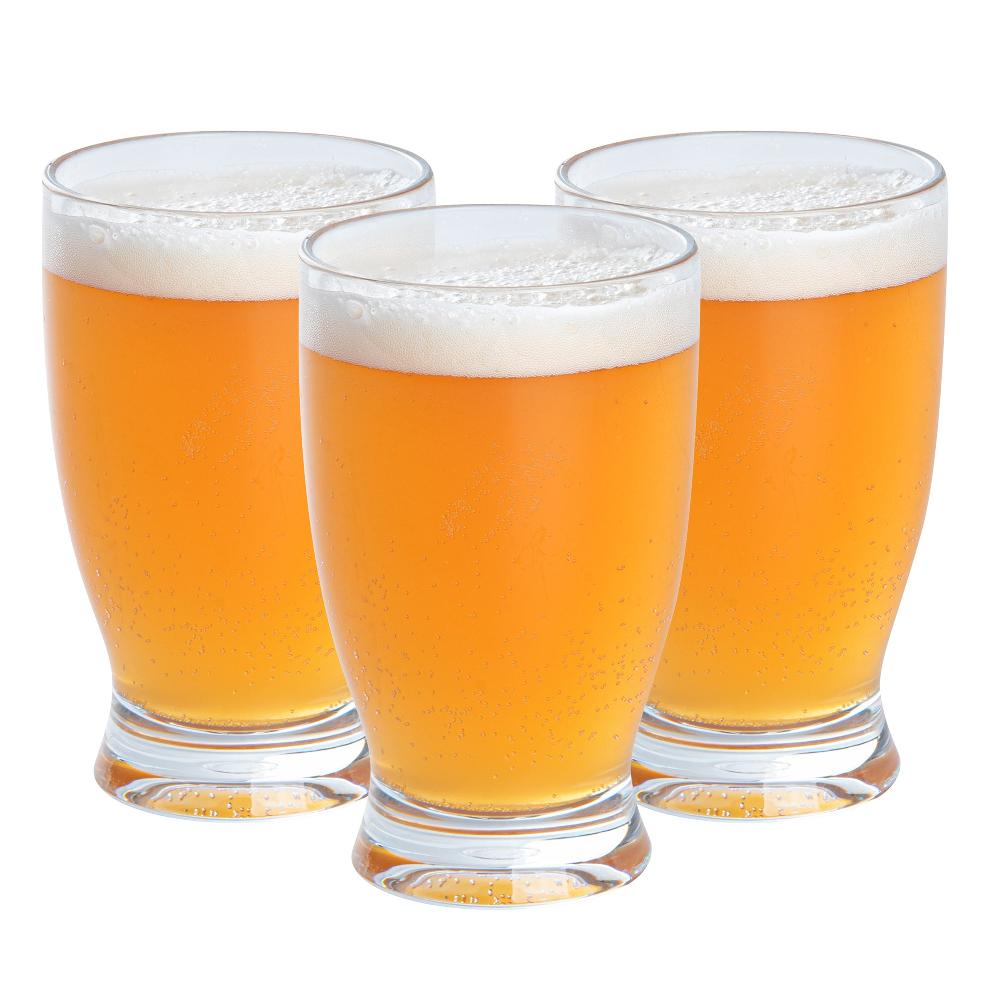 restaurantware Bev Tek 12 oz Polycarbonate Craft Beer Glass - 3" x 3" x 5" - 48 count box