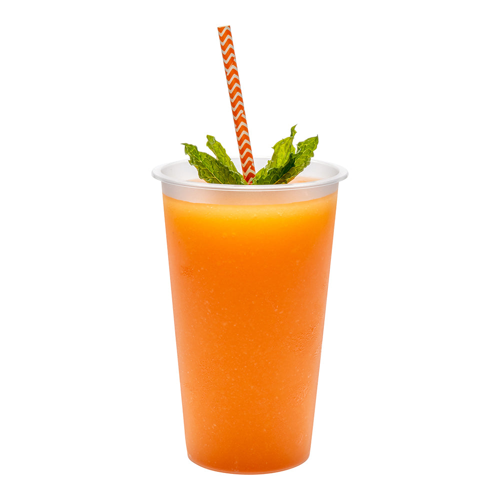 restaurantware Bev Tek 12 oz Round Frosted Clear Plastic Hot / Cold Drinking Cup - 3 1/2" x 3 1/2" x 4" - 100 count box