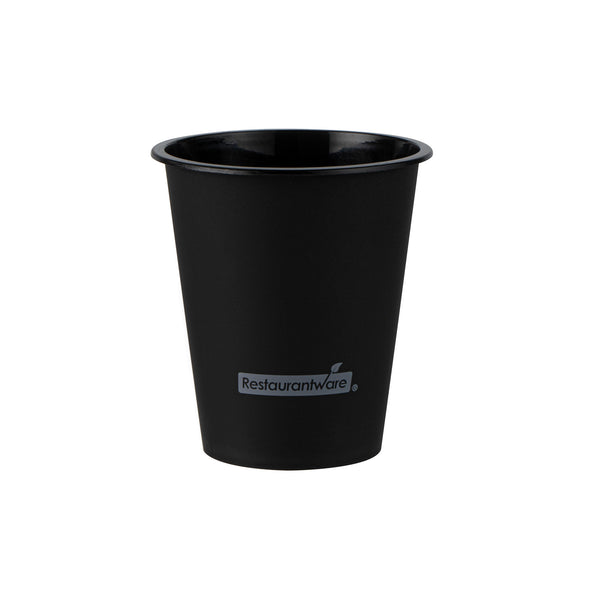 Restaurantware Bev Tek 12 Oz Round Matte Black Plastic Hot / Cold Drinking Cup - 3 1/2" X 3 1/2" X 4" - 100 Count Box