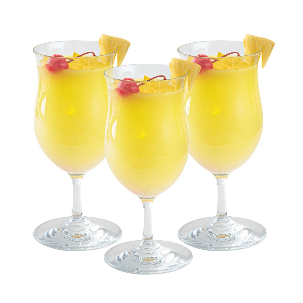 restaurantware Bev Tek 13 oz Polycarbonate Poco Grande / Piña Colada Glass - 3 1/2" x 3 1/2" x 7 1/2" - 48 count box