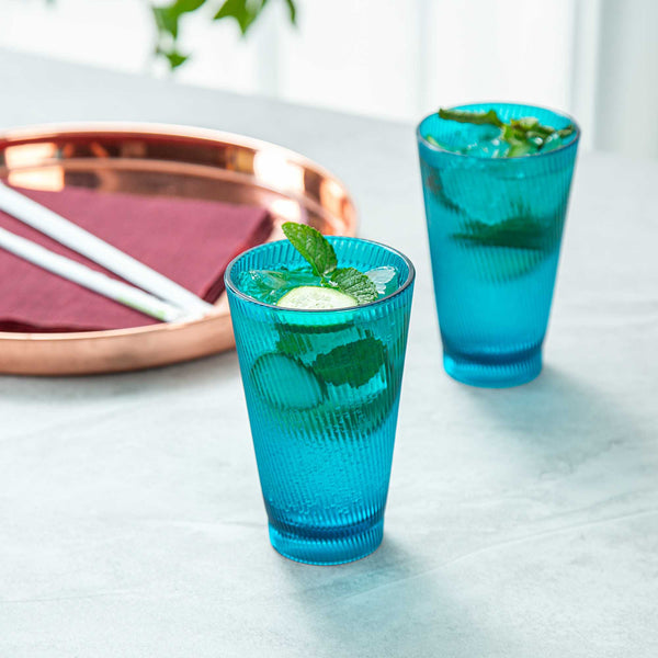 Restaurantware Bev Tek 14 Oz Blue SAN Plastic Tumbler - 48 Count Box