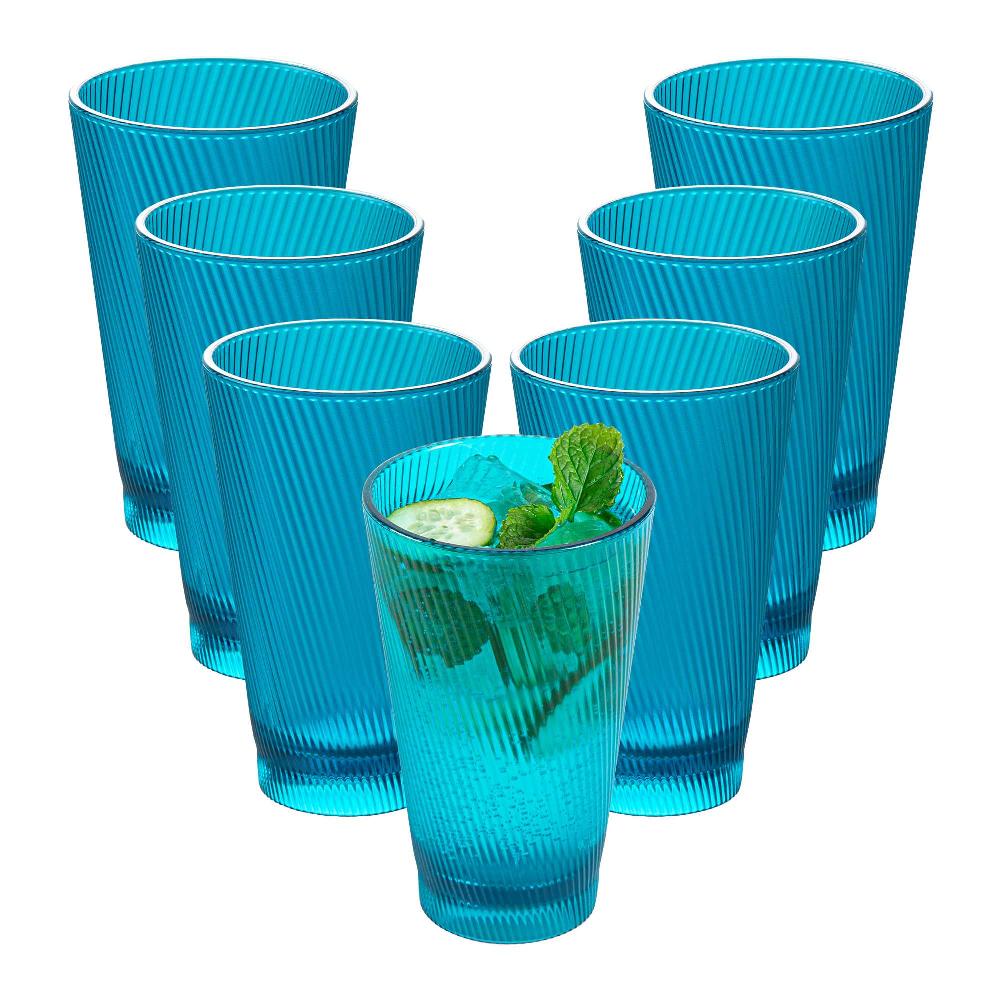 restaurantware Bev Tek 14 oz Blue SAN Plastic Tumbler - 48 count box