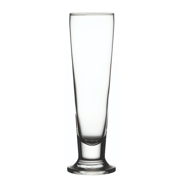 Restaurantware Bev Tek 14 Oz Pilsner Glass - Tall-Footed - 2 1/2" X 2 1/2" X 9 1/2" - 12 Count Box