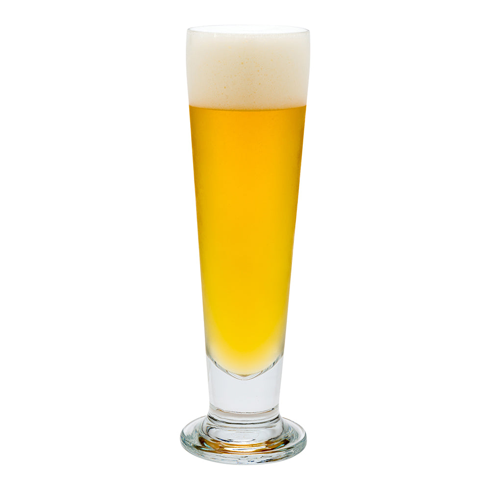 restaurantware Bev Tek 14 oz Pilsner Glass - Tall-Footed - 2 1/2" x 2 1/2" x 9 1/2" - 12 count box