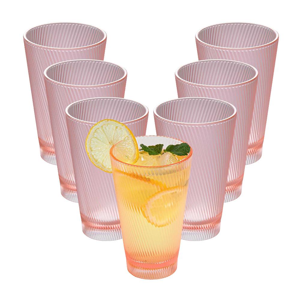 restaurantware Bev Tek 14 oz Pink SAN Plastic Tumbler - 48 count box