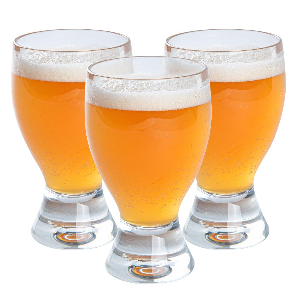 restaurantware Bev Tek 14 oz Polycarbonate Craft Beer Glass - 3 1/2" x 3 1/2" x 6" - 48 count box