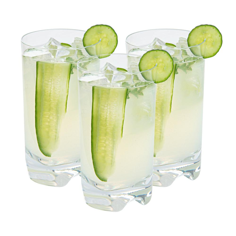 restaurantware Bev Tek 14 oz Polycarbonate Highball Glass - 3" x 3" x 5 1/2" - 48 count box