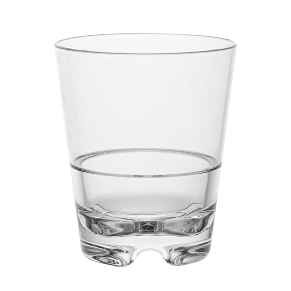 Restaurantware Bev Tek 14 Oz Polycarbonate Old Fashioned Glass - Stackable - 3 3/4" X 3 3/4" X 4 1/4" - 48 Count Box