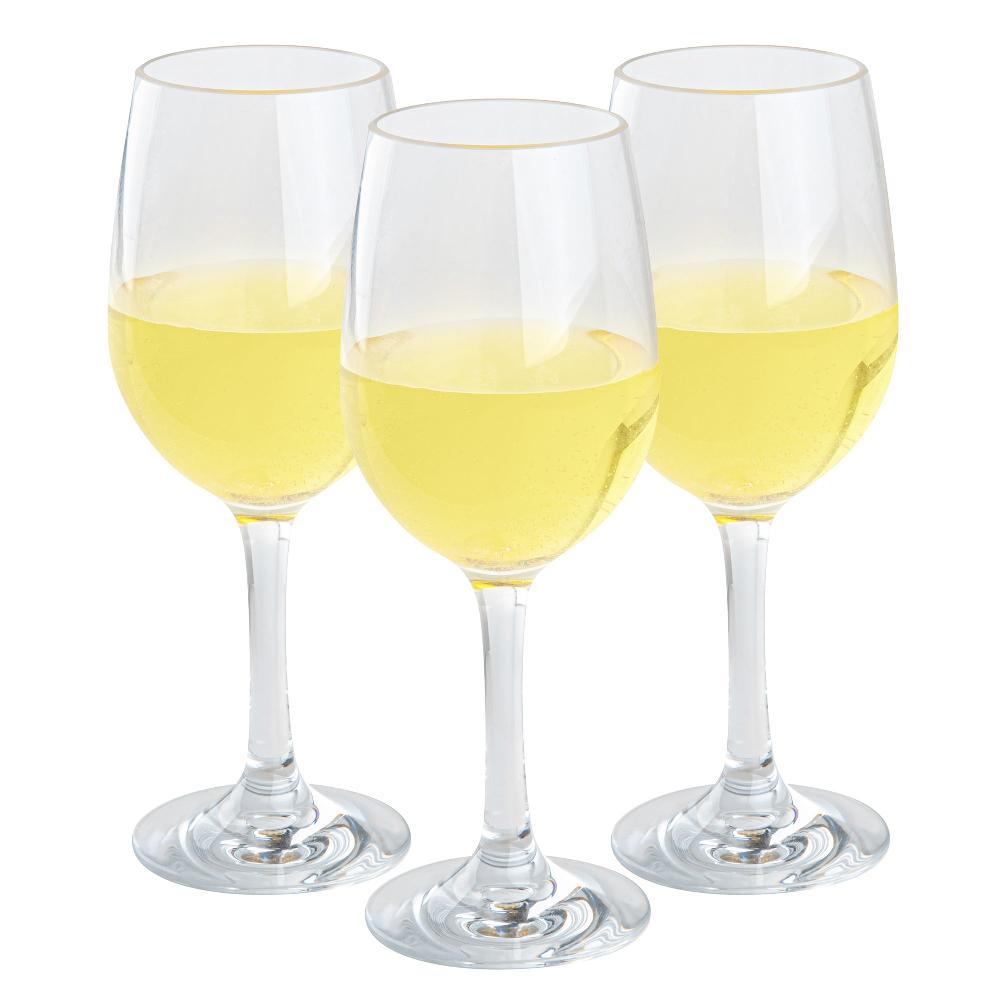 restaurantware Bev Tek 14 oz Polycarbonate Wine Glass - 3 1/4" x 3 1/4" x 8 1/2" - 48 count box