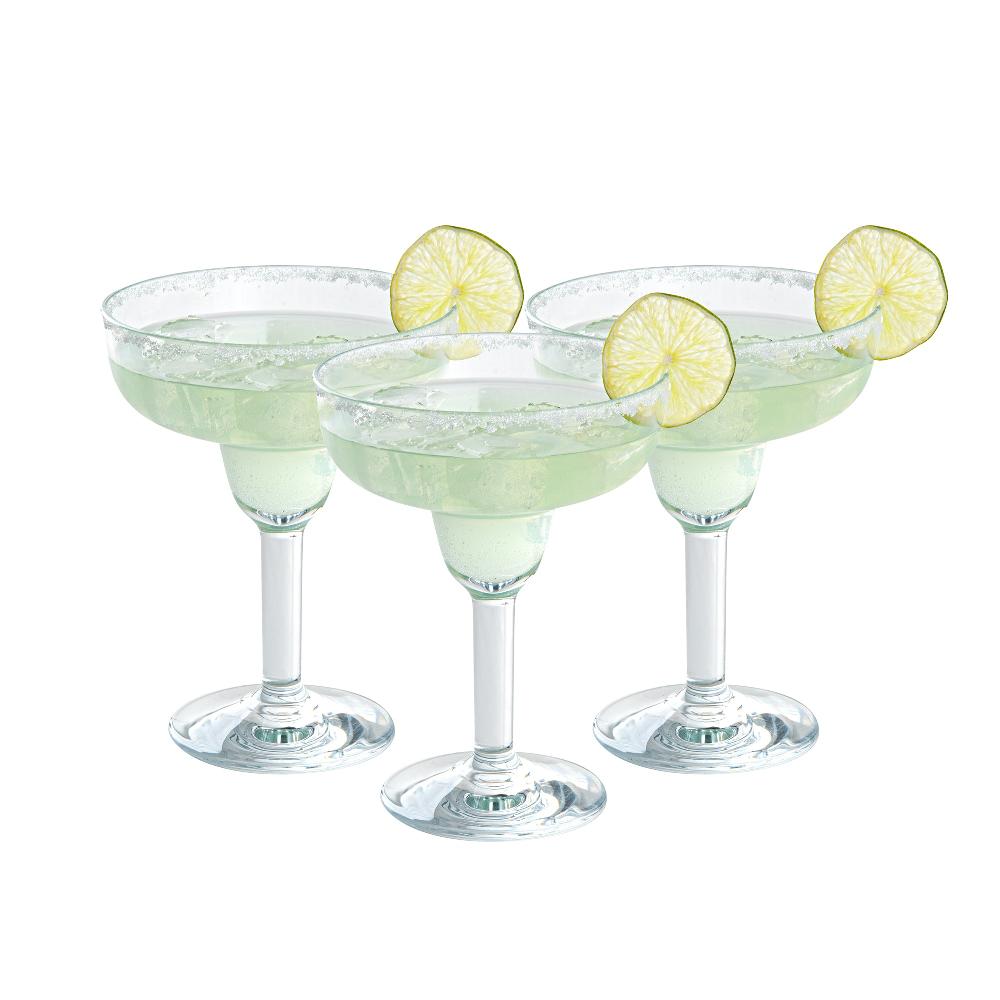 restaurantware Bev Tek 15 oz Polycarbonate Margarita Glass - 5 1/4" x 5 1/4" x 6 3/4" - 24 count box