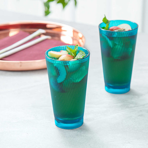 Restaurantware Bev Tek 16 Oz Blue SAN Plastic Tumbler - 48 Count Box