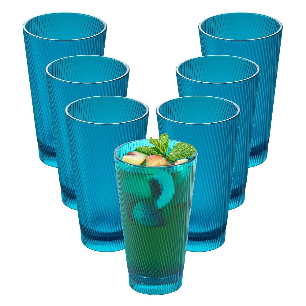 restaurantware Bev Tek 16 oz Blue SAN Plastic Tumbler - 48 count box