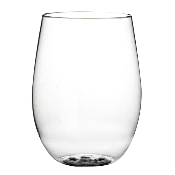 Restaurantware Bev Tek 16 Oz Clear Plastic Stemless Wine Glass - 3 1/4" X 3 1/4" X 4 1/2" - 10 Count Box