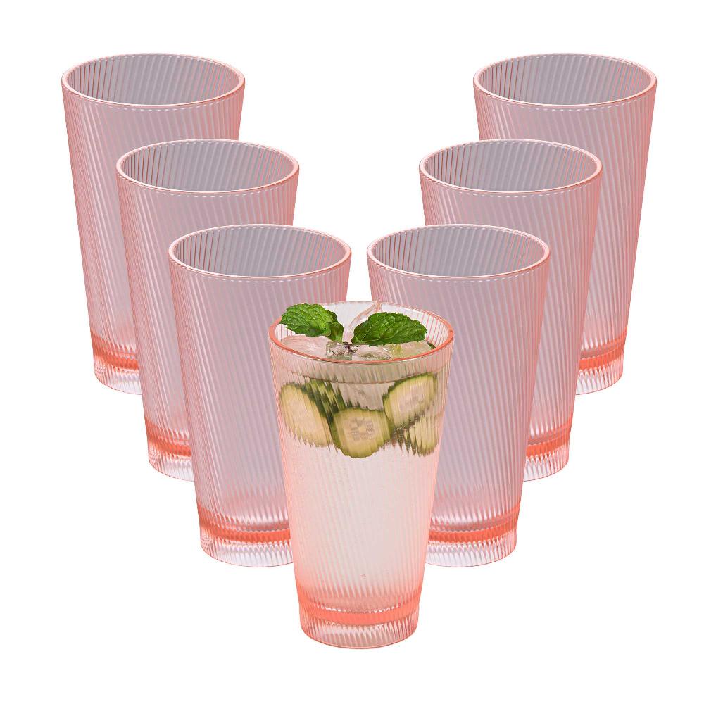 restaurantware Bev Tek 16 oz Pink SAN Plastic Tumbler - 48 count box