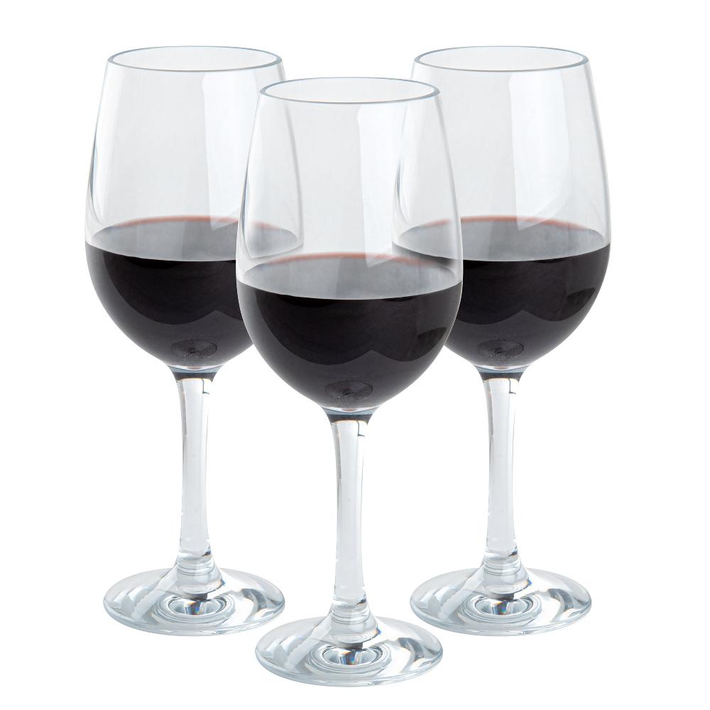 restaurantware Bev Tek 16 oz Polycarbonate Wine Glass - 3 1/2" x 3 1/2" x 9 1/4" - 48 count box