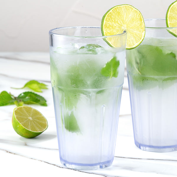 Restaurantware Bev Tek 16 Oz Round Clear Plastic Tumbler - Shatter-Resistant - 3 1/2" X 3 1/2" X 6" - 50 Count Box