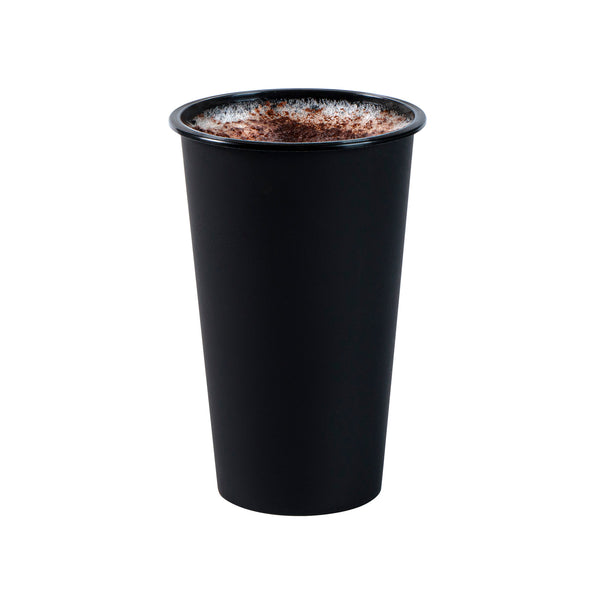 Restaurantware Bev Tek 16 Oz Round Matte Black Plastic Hot / Cold Drinking Cup - 3 1/2" X 3 1/2" X 5 1/4" - 100 Count Box