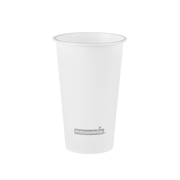 Restaurantware Bev Tek 16 Oz Round Matte White Plastic Hot / Cold Drinking Cup - 3 1/2" X 3 1/2" X 5 1/4" - 100 Count Box